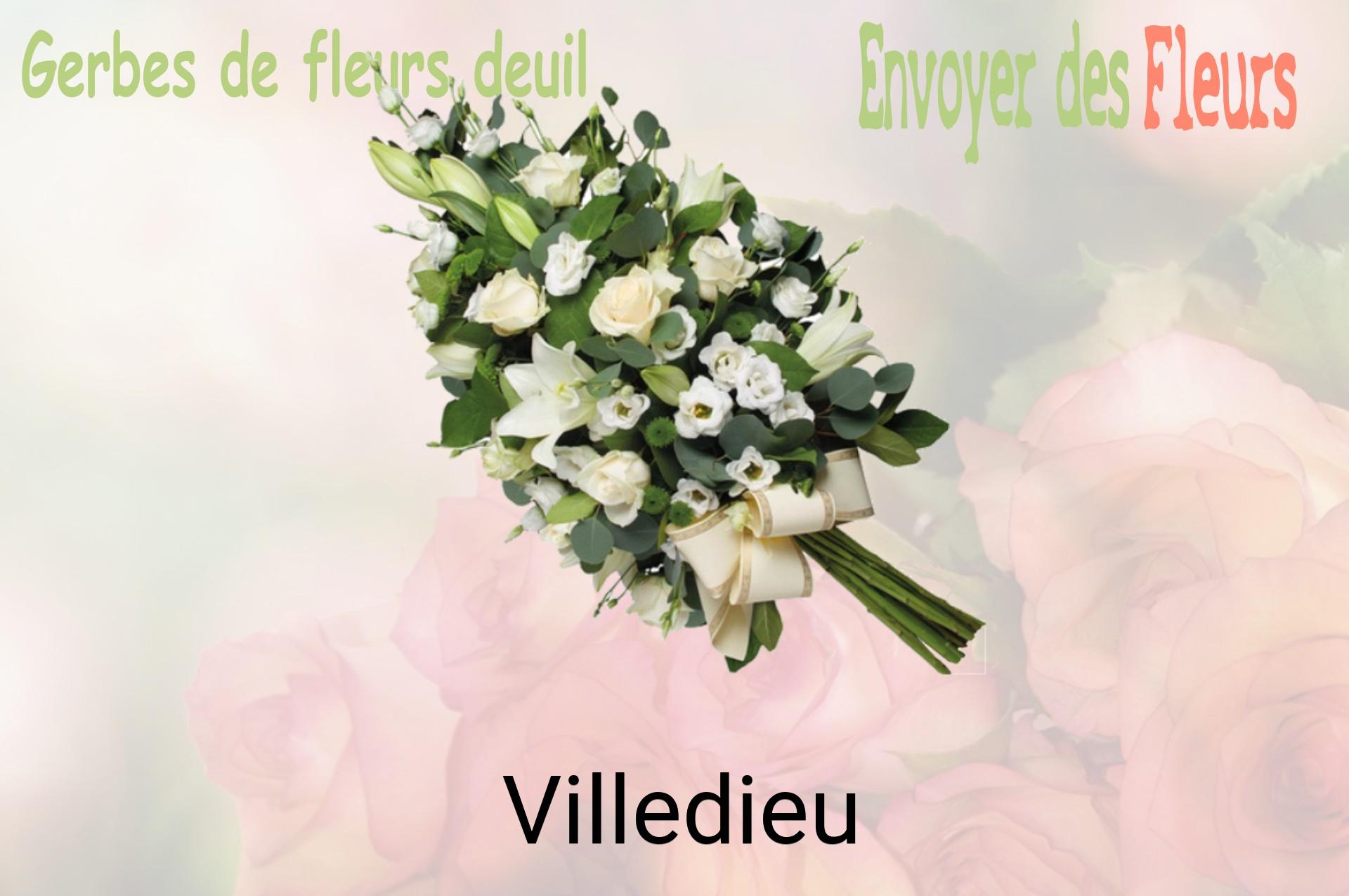Gerbe de fleurs de deuil livrée à Villedieu